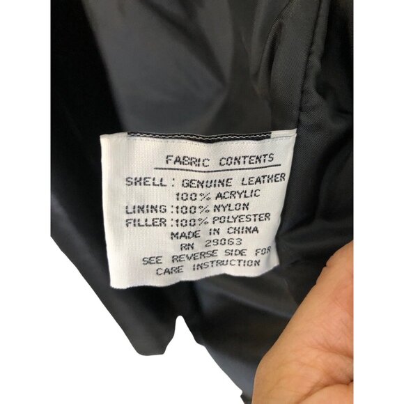 SOLD Vintage 1990s Black Leather Fur Collar Reptile Alligator Trench Coat - Picture 15 of 16